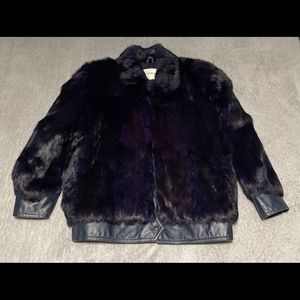 𝅺Vintage Mademoiselle rabbit fur jacket size medium. EUC.